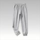 Female Casual Soft Knit Pants - Light Gray Elastic Waist  Trousers