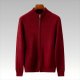 100% Cashmere Custom Sweater Cardigan - Burgundy Thick Winter All-cashmere Slim-fit Half-zip Casual Jacket